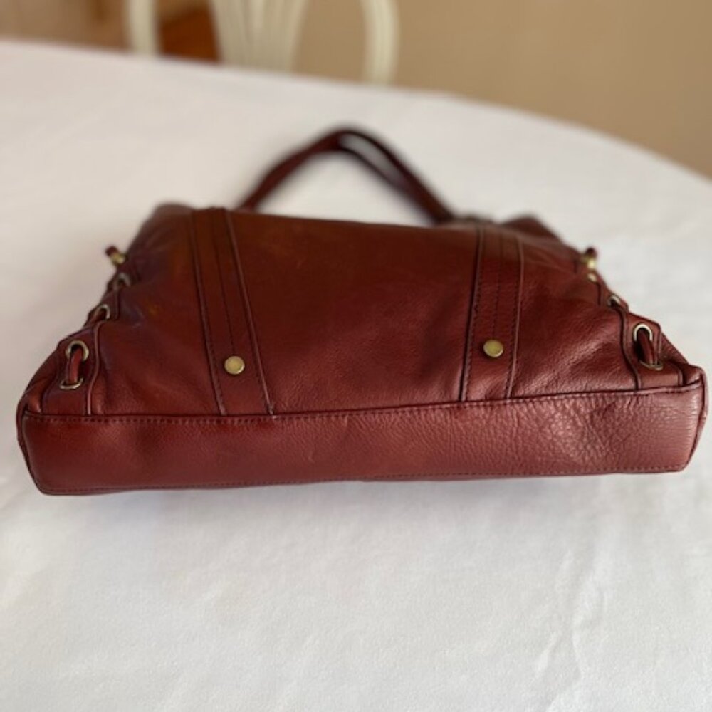 AMERICAN LEATHER CO | Delancy North-South Pebbled Leather Shoulder Bag-EUC - Picture 4 of 15